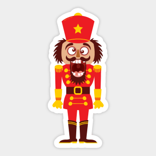 A Christmas nutcracker breaks its teeth and goes nuts Sticker